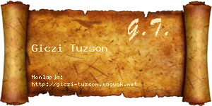 Giczi Tuzson névjegykártya